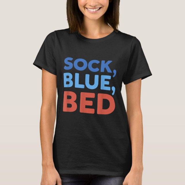 T-shirt Chaussette Lit Bleu Mème Drôle _1  (Devant)