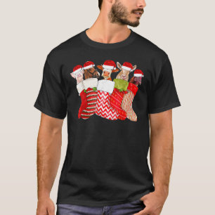 T-shirt Chaussettes de Noël Animaux Cheval Vache Chèvre Po