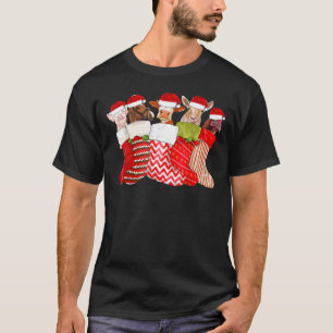 T-shirt Chaussettes de Noël Animaux Cheval Vache Chèvre Po