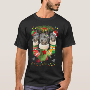 T-shirt Chaussettes de Noël Irlandais Wolfhound Arbre Lumi