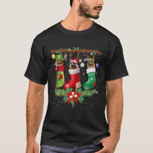 T-shirt Chaussettes de Noël pour berger allemand Arbre Lum