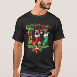 T-shirt Chaussettes de Noël pour berger allemand Arbre Lum