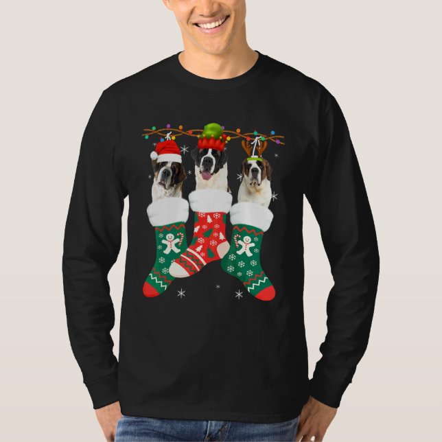 T-shirt Chaussettes de Noël pour chien Bernard  Pyjama de  (Devant)