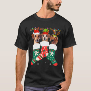 T-shirt Chaussettes de Noël pour chien teckel Pyjama de N