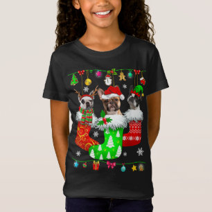 T-Shirt Chaussettes de Noël Pyjama French Bulldog Chien Ch