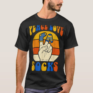 T-shirt Chaussettes rétro paix amour trisomie 21 sensibili