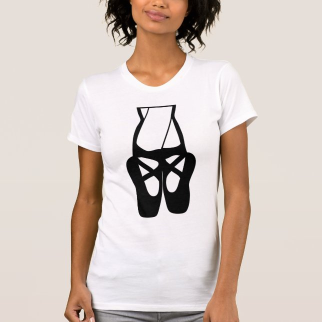 T-shirt Chaussons Bleu Noir En Pointe (Devant)