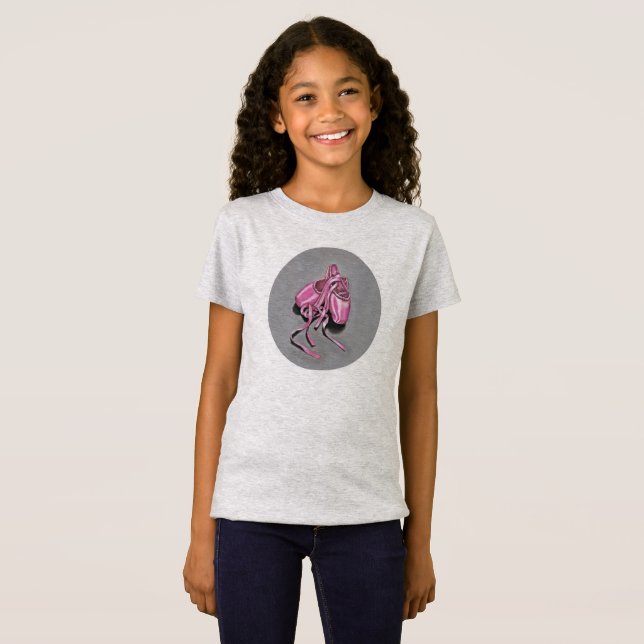 T-Shirt Chaussons de ballet roses  (Devant entier)
