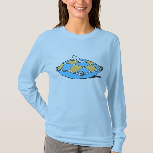 T-shirt Chaussure de Cendrillon sur Coussin orange Turquoi (Devant)
