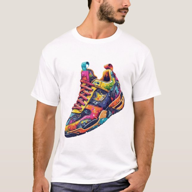 T-shirt Chaussure de rue à éclaboussures de graffiti vibra (Devant)