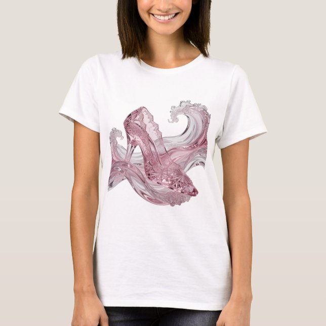 T-shirt Chaussure en verre argentée STATEMENT WAVE Design  (Devant)