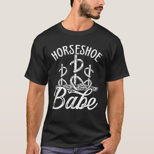 T-shirt Chaussures à cheval Bébé femmes Horseshoe Pitching (Devant)
