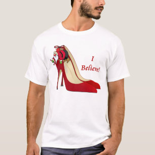 T-shirt Chaussures à talon rouge / Père Noël Elf / Je croi