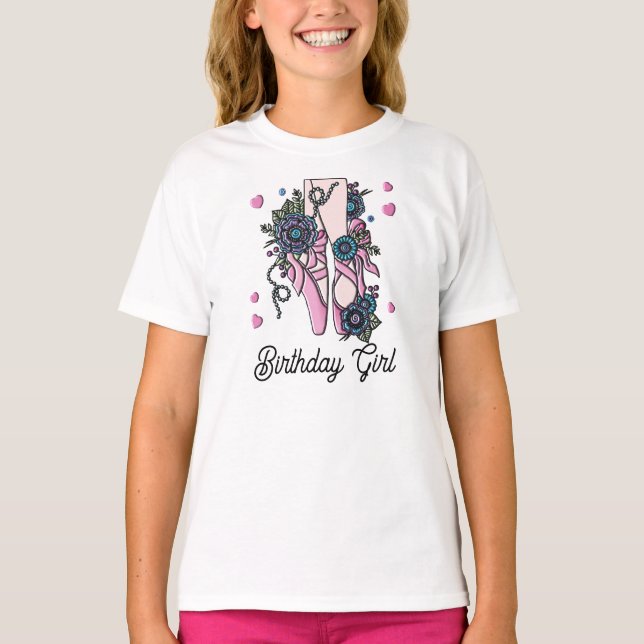 T-shirt Chaussures de ballet pour filles (Devant)
