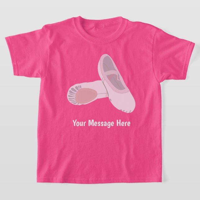 T-shirt Chaussures de ballet rose Message personnalisé (Poser)