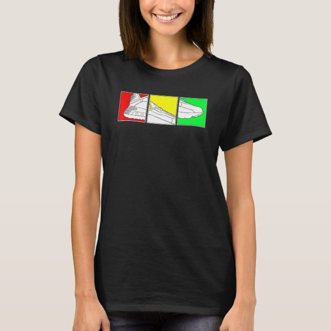 T-shirt Chaussures De Basket Tendance Avec Couleurs Rasta  (Devant)