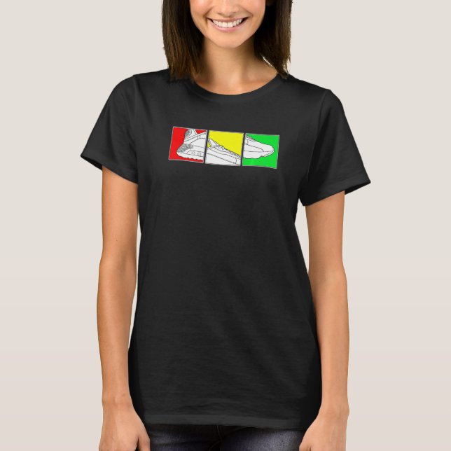 T-shirt Chaussures De Basket Tendance Avec Couleurs Rasta  (Devant)