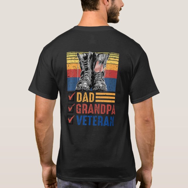 T-shirt Chaussures de combat drapeau américain rétro pour  (Dos)