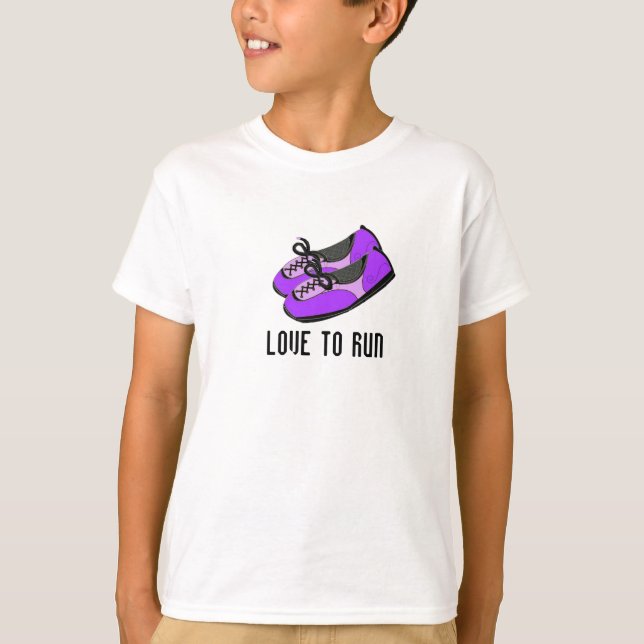 T-shirt Chaussures de course violettes avec citation (Devant)