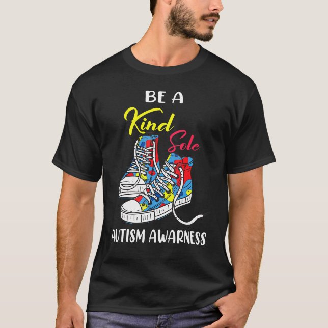 T-shirt Chaussures de sensibilisation à l'autisme à semell (Devant)
