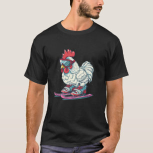 T-shirt Chaussures de ski Cool avec Poulet pour Garçons et