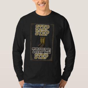 T-shirt Chaussures drôles de danse en ligne triple Step St