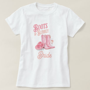 T-shirt Chaussures et Bulles Fête de Mariage de Cowgirl de