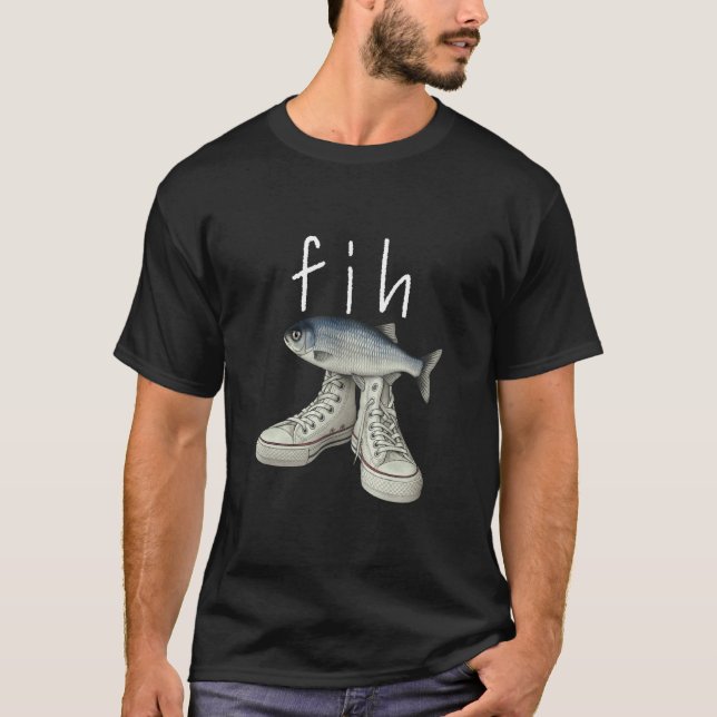 T-shirt Chaussures Fih Poisson Drôle ajustement jeu de mot (Devant)