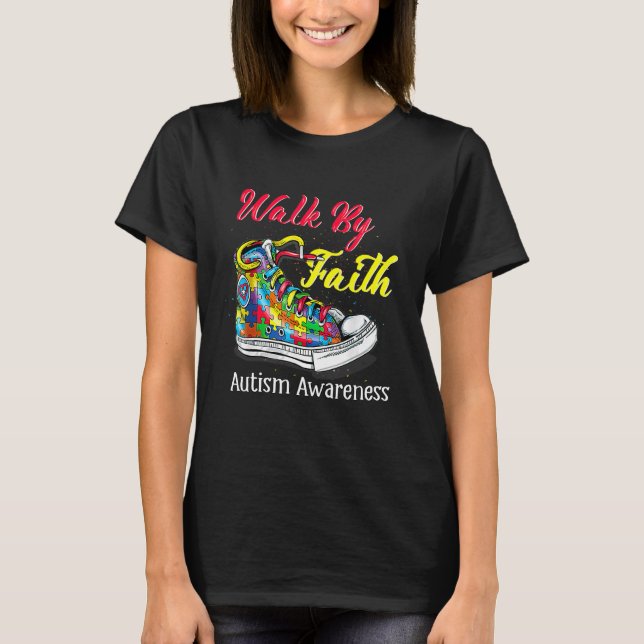 T-shirt Chaussures Marchent Sensibilisation à l'autisme (Devant)