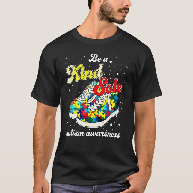 T-shirt Chaussures Puzzle de Sensibilisation à l'Autisme S (Devant)