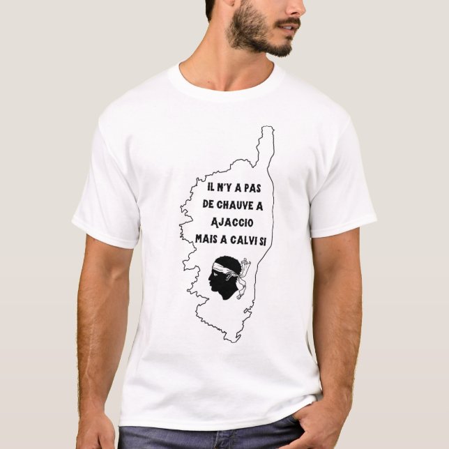 T-shirt Chauve en corse (Devant)