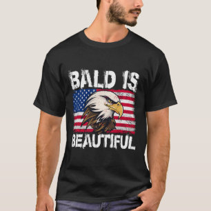 T-shirt Chauve Est Beau 4 Juillet Fête De L'Indépendance B