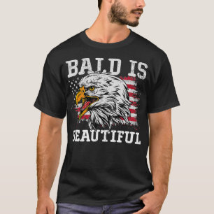 T-shirt Chauve est beau Aigle Patriotique Américain Aigle
