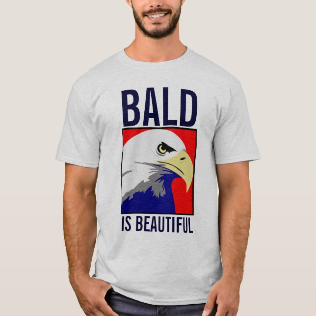 T-shirt Chauve est la belle chemise d'Eagle d'Américain (Devant)
