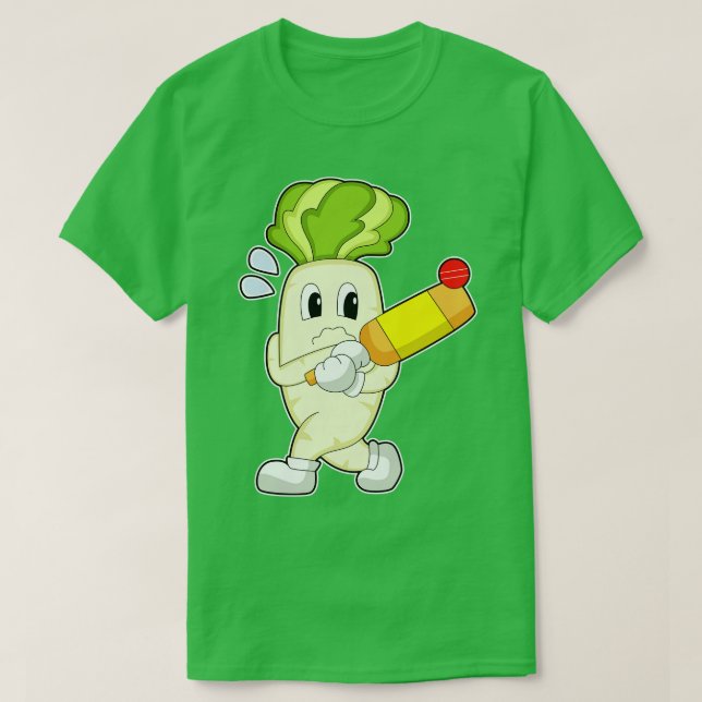 T-shirt Chauve-souris de cricket Radish (Design devant)