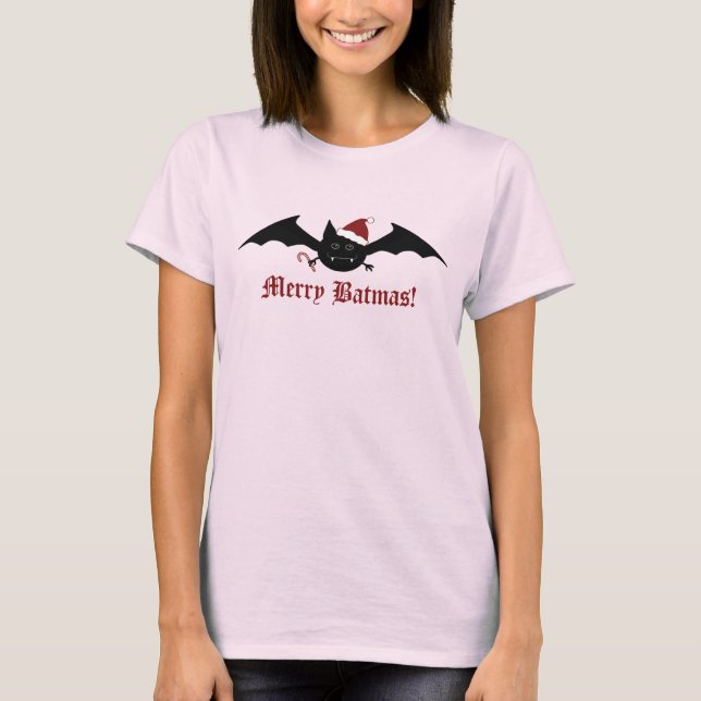 T-shirt Chauve-souris gothique de Noël (Devant)