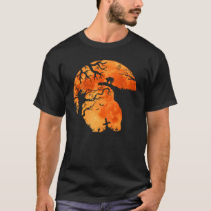 T-shirt Chauves-souris d'Halloween et chats noirs Cuisines