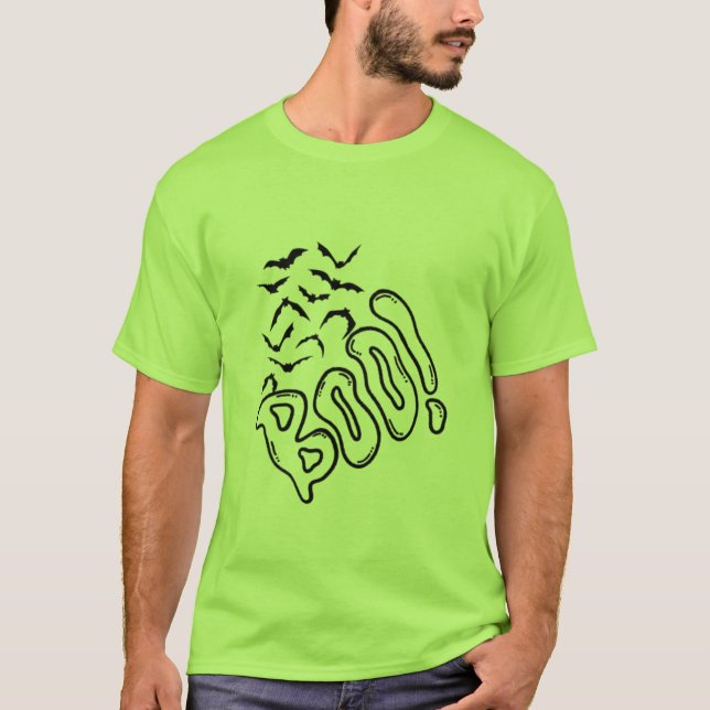 T-shirt Chauves-souris éffrayantes et conception d'Hallowe (Devant)