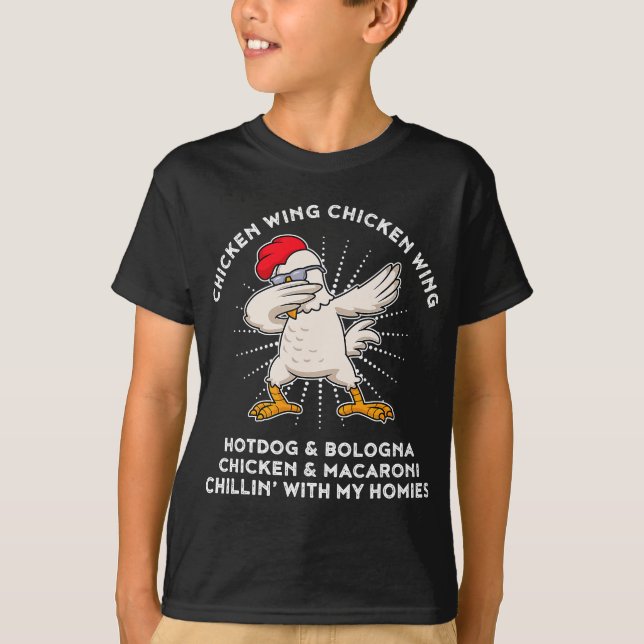T-shirt Chcken Wing Chicken Wing Song Lyric Hot Dog Bolog (Devant)