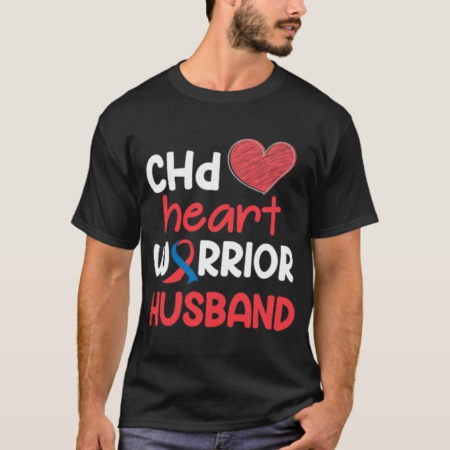 T-shirt CHD Coeur Maladie Guerrier Fière Mari Sensibilisat (Devant)