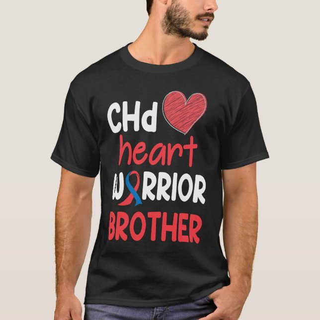 T-shirt CHD Heart Disease Warrior Proud Brother Awareness  (Devant)