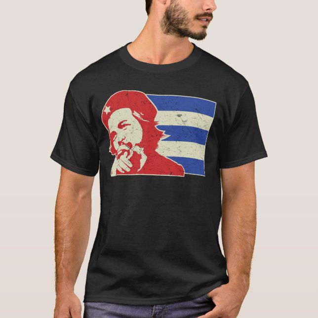 T-shirt Che Guevara Cuban Flag  (Devant)