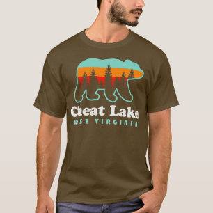 T-shirt Cheat Lake West Virginia Camping Bear Retro