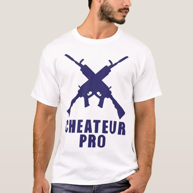 T-shirt cheateur pro mitraillette citation (Devant)