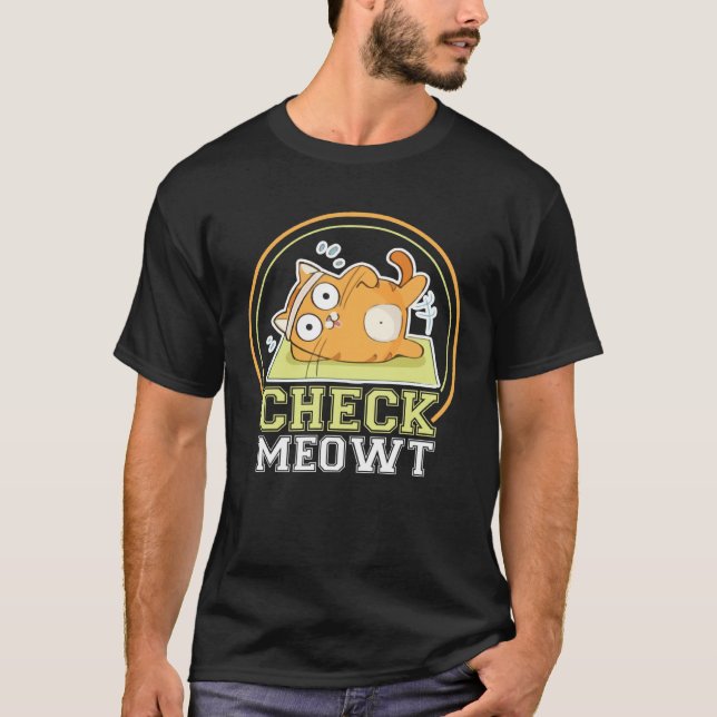 T-shirt Check Meowt Cat Yoga Workout Kitten (Devant)