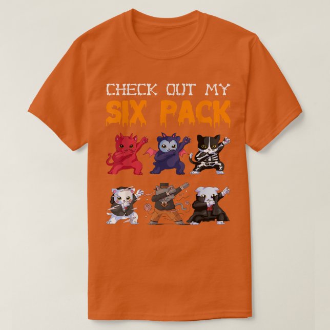 T-shirt Check Out My Six Pack Bat Demon Skeleton Vampire H (Design devant)