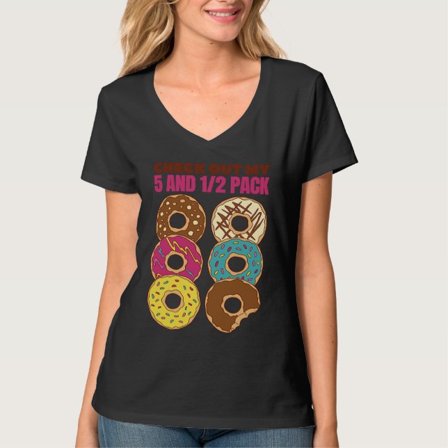 T-shirt Check Out My Six Pack   Donut  1 (Devant)
