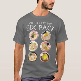 T-shirt Check Out My Six Pack Ramen Funny Food Pun Japanes