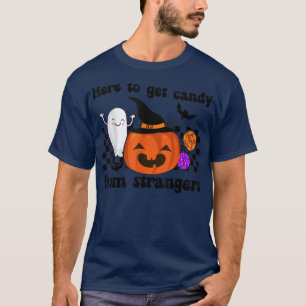 T-shirt Checkered Get Candy From Strangers Cute Pumkin Ha