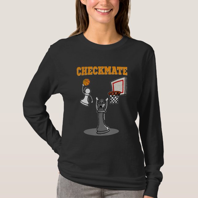 T-shirt Checkmate Pawn Basketball Dunk On King Chess Game  (Devant)